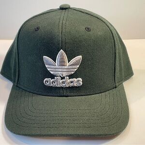 Adidas Hat Black Cap Silver Logo Three Stripes SnapBack Back Hit German Rare